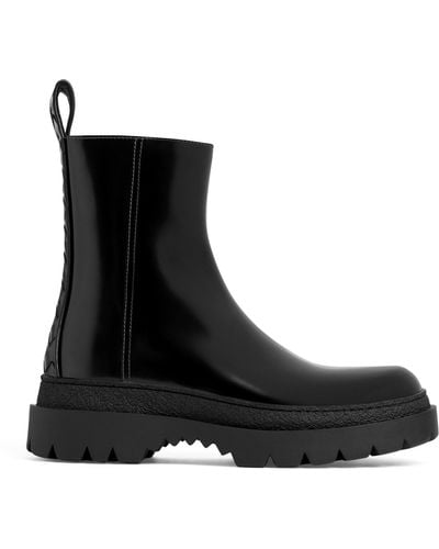 Bottega Veneta Leather Highway Ankle Boots - Black