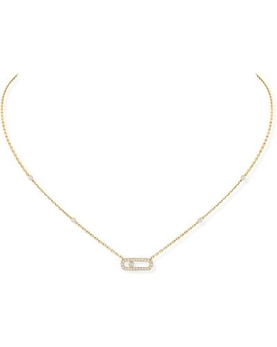 Messika Yellow Gold And Diamond Move Uno Necklace - Natural