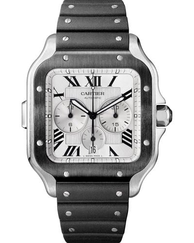 Cartier Stainless Steel Santos De Watch 43.3mm - Gray