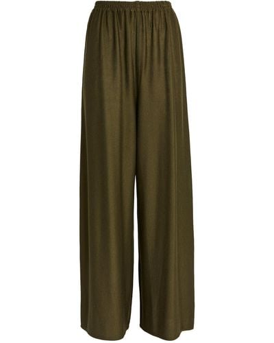 Eskandar Cashmere-silk Flared Trousers - Green