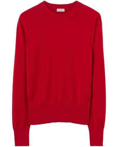Burberry Wool Crewneck Sweater - Red