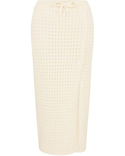 Cashmere In Love Crochet Mona Midi Skirt - White