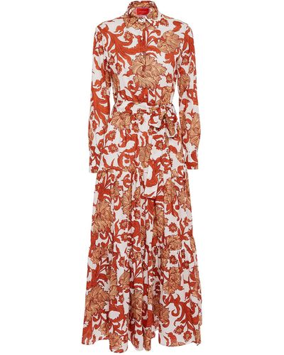 La DoubleJ Floral Bellini Maxi Dress - Red