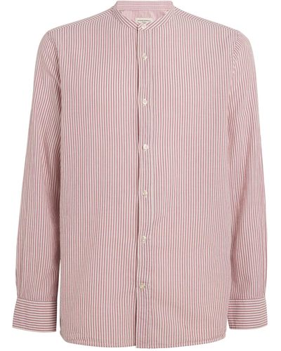 Officine Generale Cotton Striped Shirt - Pink