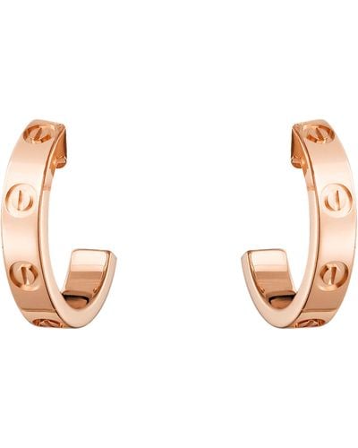 Cartier Rose Gold Love Hoop Earrings - Metallic