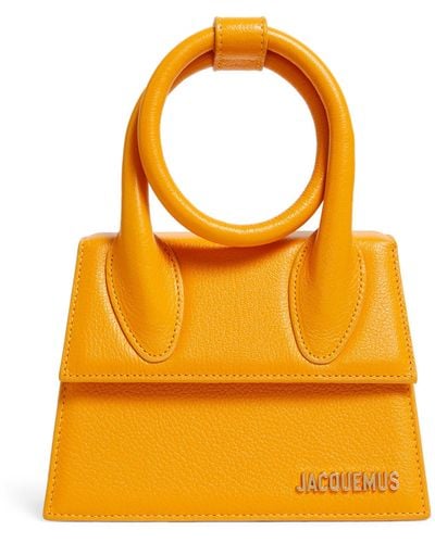 Jacquemus Leather Le Chiquito Nœud Top-handle Bag - Yellow