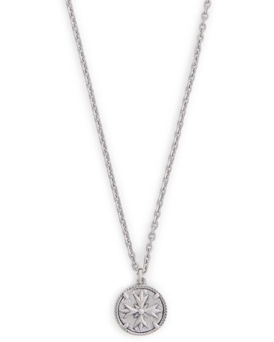 Emanuele Bicocchi Sterling Silver Coin Pendant Necklace - Metallic