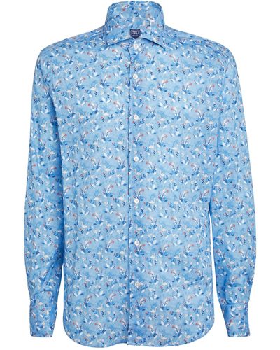 Fedeli Cotton-blend Shirt - Blue