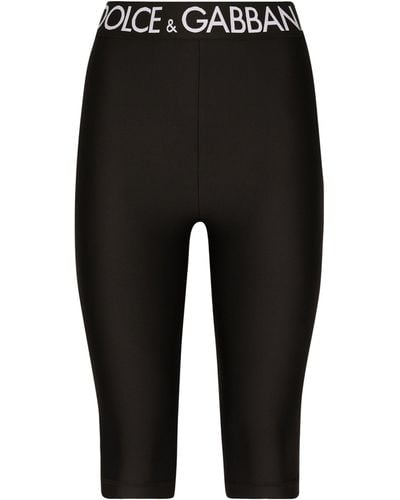 Dolce & Gabbana Logo Waistband Short Leggings - Black