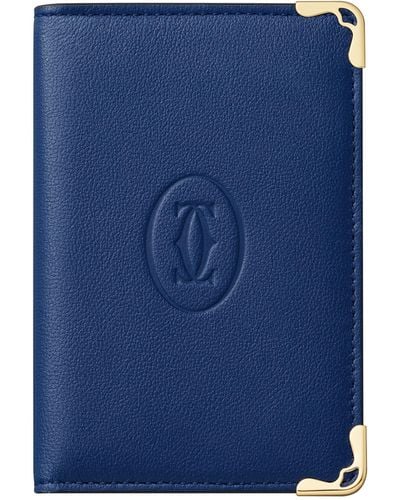 Cartier Leather Must De Card Holder - Blue