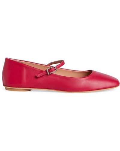 MAX&Co. Nappa Leather Ballet Flats - Red