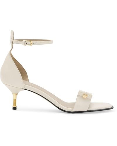 AllSaints Leather Gloria Heeled Sandals 55 - White