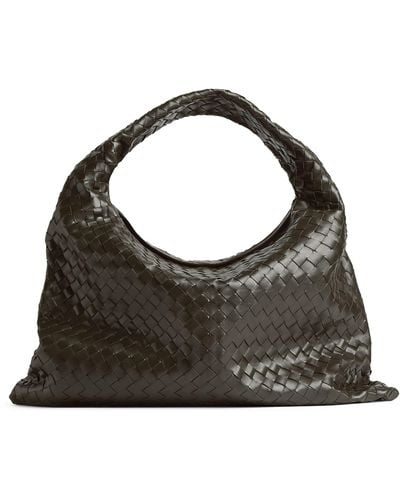 Bottega Veneta Large Leather Hop Shoulder Bag - Black