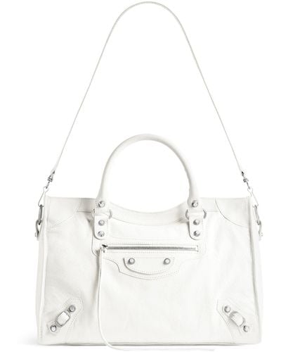 Balenciaga Medium Leather Le City Top-handle Bag - White