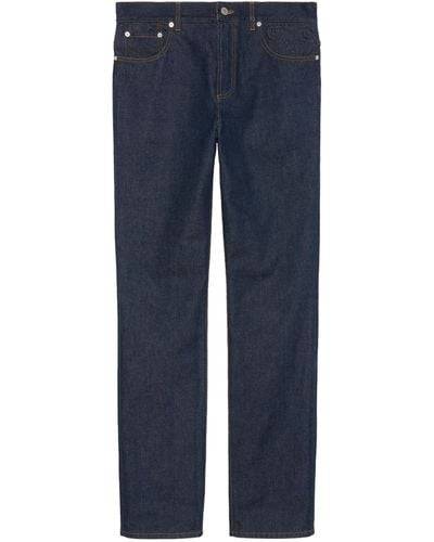 Gucci Gg-Embossed Straight Jeans - Blue
