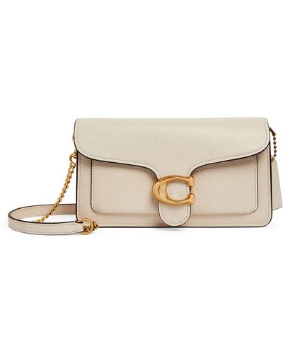 COACH Leather Tabby Clutch Bag - Natural