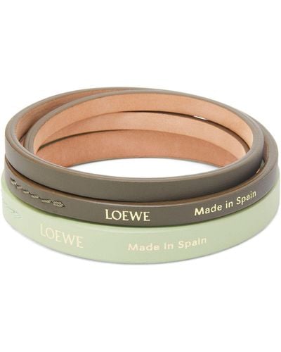 Loewe Leather Double Bangle - Brown