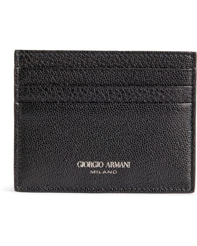 Giorgio Armani Leather Card Holder - Black