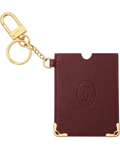 Cartier Leather Must De Keyring Card Holder - Purple