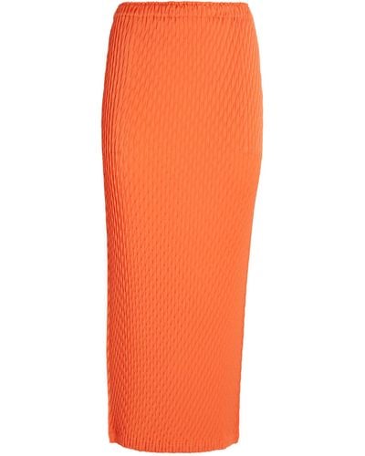 Issey Miyake Diffused Pleats Maxi Skirt - Orange