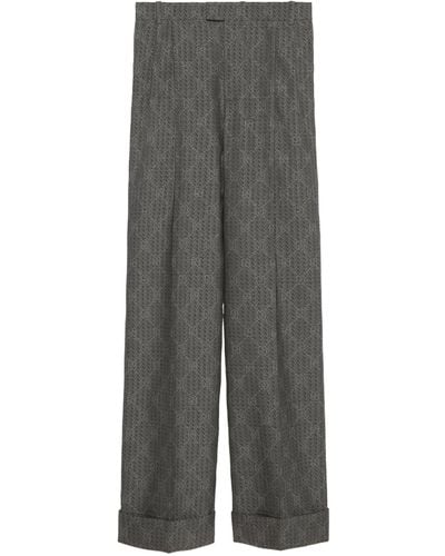 Gucci Gg Chevron Tailored Trousers - Grey