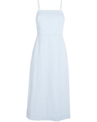Theory Linen-blend Midi Dress - White