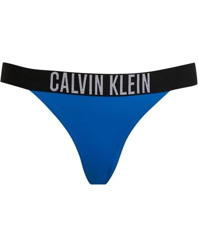 Calvin Klein Rib-knit Logo Bikini Briefs - Blue