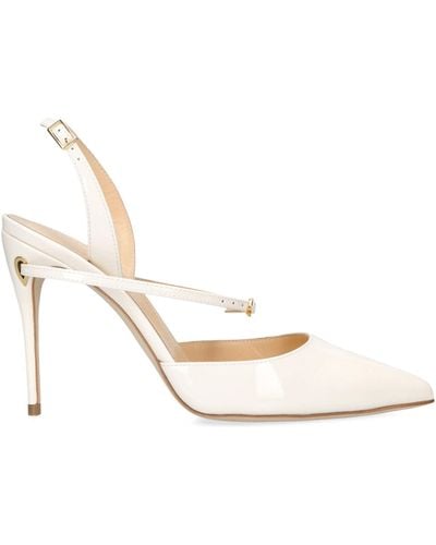 Jennifer Chamandi Leather Vittorio Slingback Court Shoes 105 - White