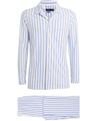 Polo Ralph Lauren Cotton Oxford Stripe Pyjama Set - Blue
