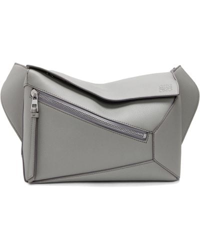 Loewe Small Leather Puzzle Edge Belt Bag - Grey