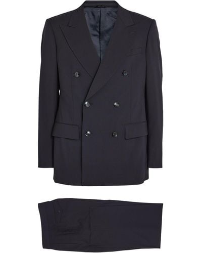 Giorgio Armani Wool Double-breasted Two-piece Suit - Blue