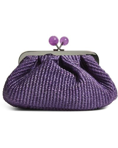Weekend by Maxmara Small Raffia Effect Pasticcino Clutch Bag - Purple