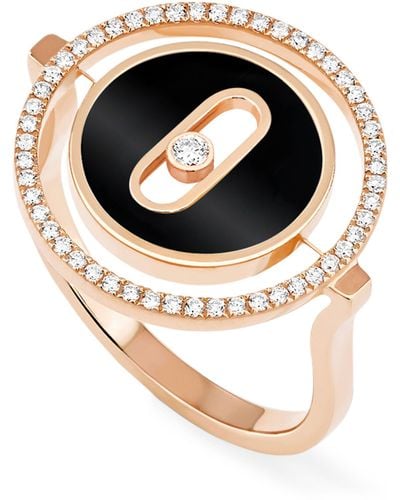 Messika Rose Gold And Diamond Lucky Move Colour Ring - Metallic