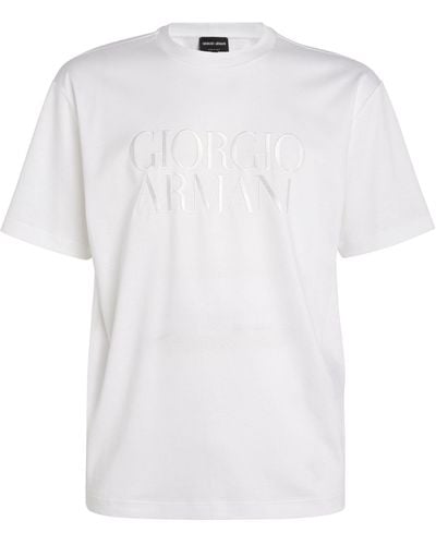 Giorgio Armani Embroidered Logo T-shirt - White