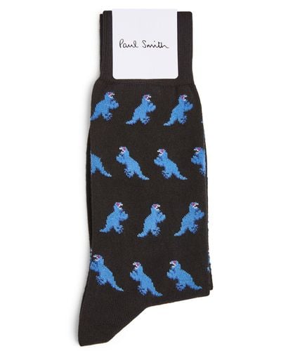 Paul Smith Dinosaur-pattern Socks - Blue