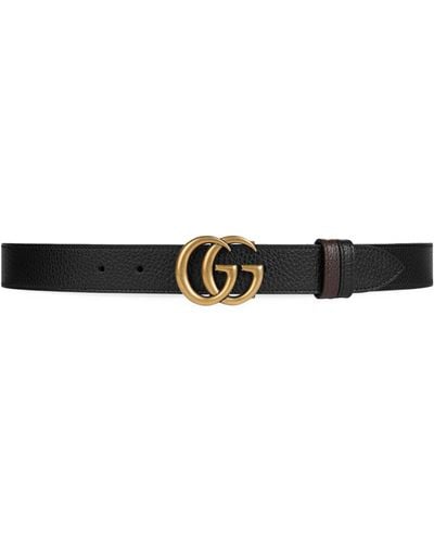 Gucci Reversible Gg Marmont Belt - Black