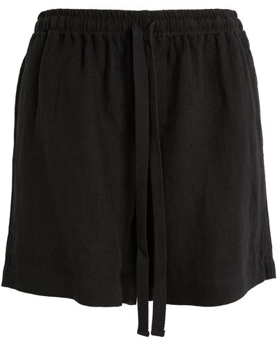 Commas Linen Shorts - Black