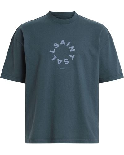 AllSaints Organic Cotton Tierra Logo T-shirt - Blue