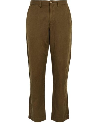 Polo Ralph Lauren Linen-cotton Straight Trousers - Green