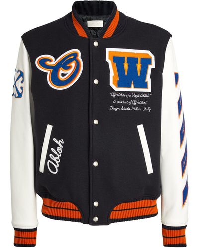 Men's Off White Varsity Jacket