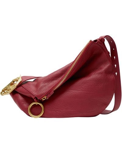 Burberry Medium Leather Knight Shoulder Bag - Red