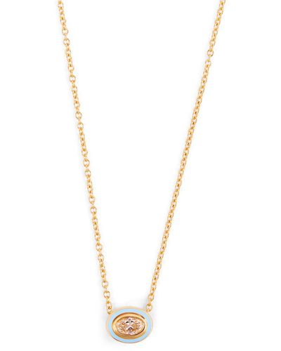 Melissa Kaye Yellow Gold, Diamond And Enamel Lenox Necklace - Metallic