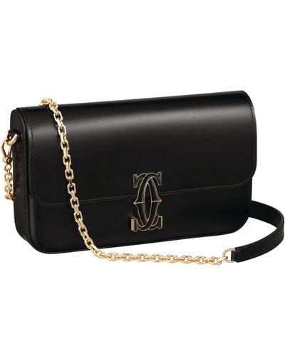 Cartier Mini Leather C De Chain Bag - Black