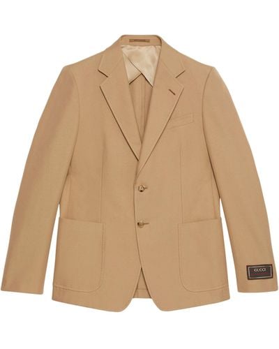 Gucci Cotton Tailored Jacket - Natural
