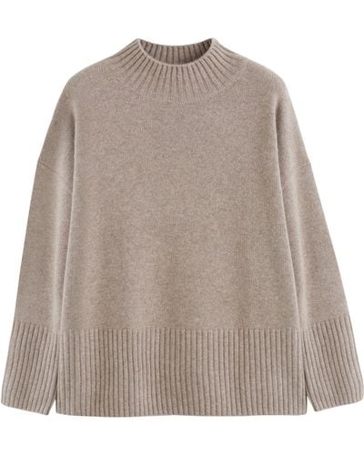 Chinti & Parker Cashmere High-neck Sweater - Gray