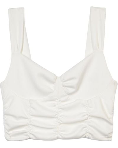 The Kooples Ruched Crop Top - White
