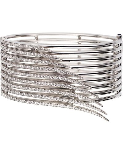 Shaun Leane White Gold And Diamond Armis Cuff Bracelet - Metallic