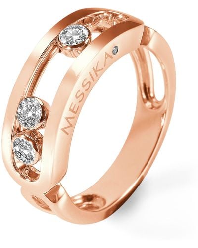 Messika Rose Gold And Diamond Move Classique Ring - Metallic