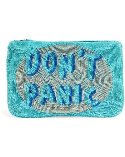 The Jacksons Don't Panic Beaded Pouch - Blue