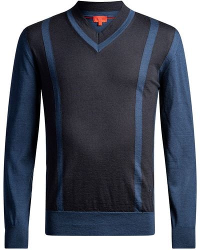 Isaia Cashmere-silk V-neck Sweater - Blue
